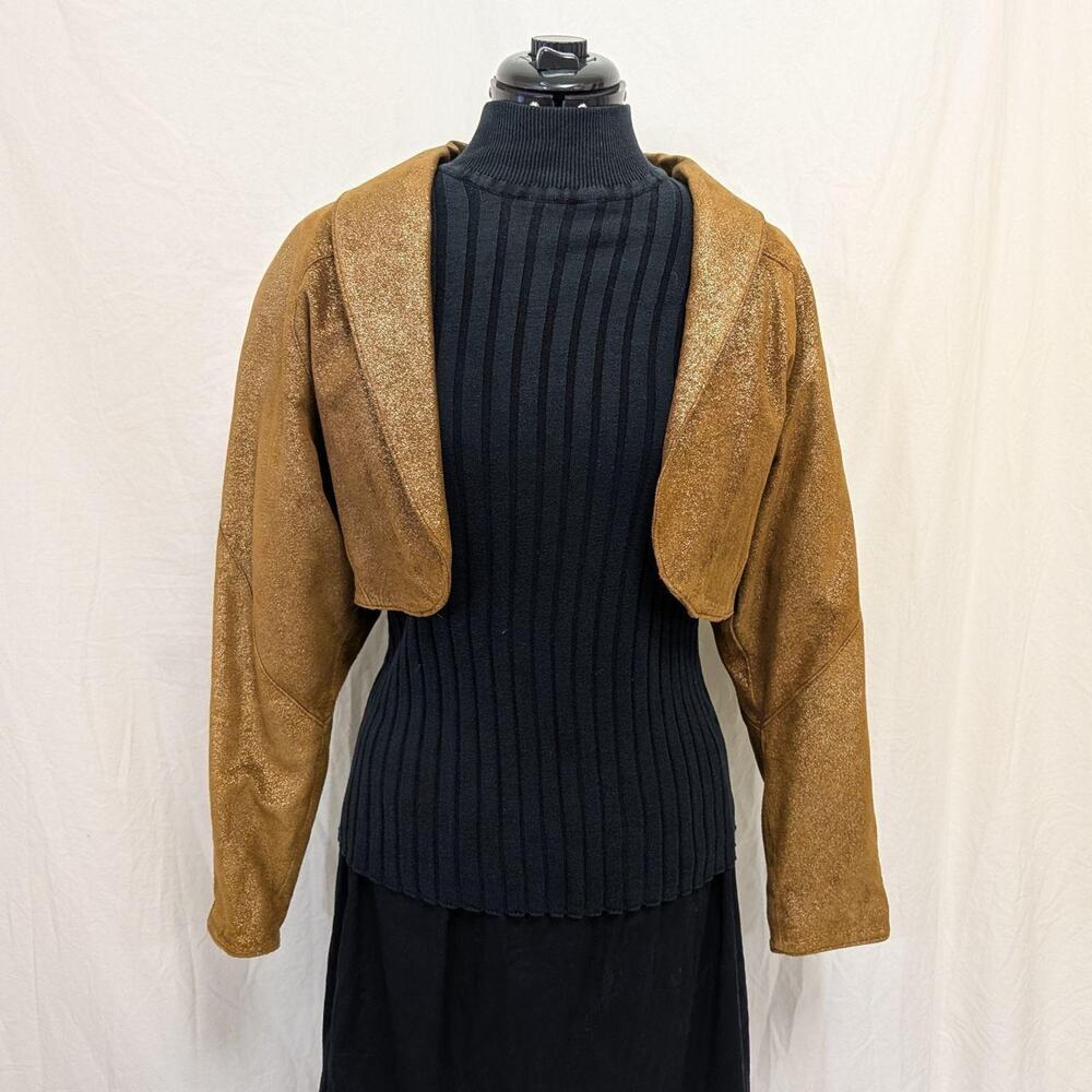 Pelle Studio vintage metallic bronze cropped jacket, size M